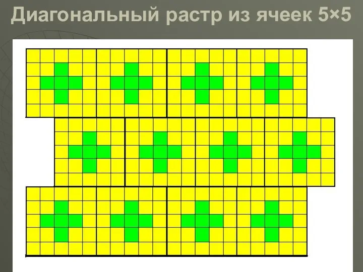 Диагональный растр из ячеек 5×5