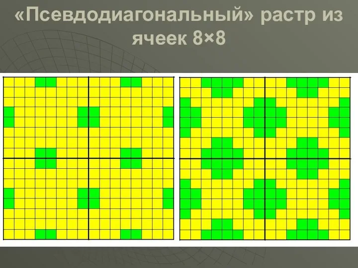 «Псевдодиагональный» растр из ячеек 8×8