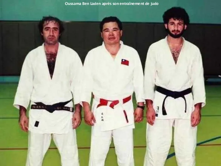 Oussama Ben Laden après son entraînement de judo