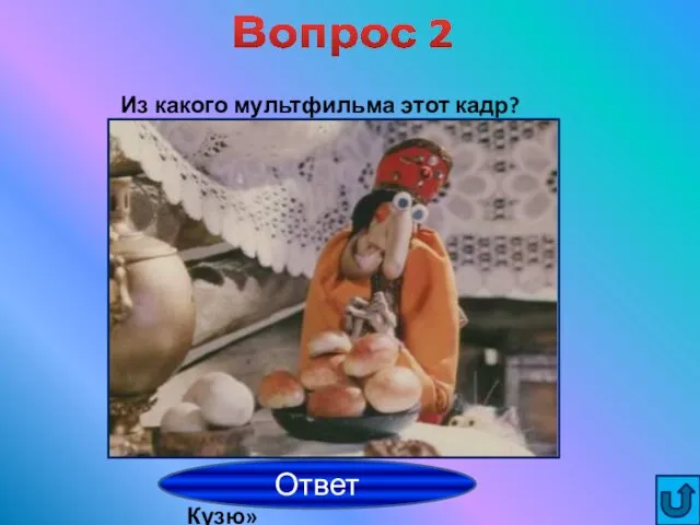 «Про домовёнка Кузю» Вопрос 2 Из какого мультфильма этот кадр? Ответ