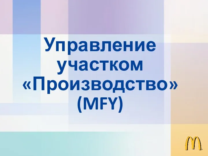 Управление участком «Производство» (MFY)