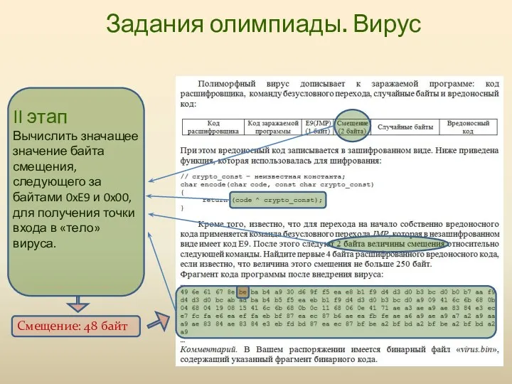 II этап Вычислить значащее значение байта смещения, следующего за байтами