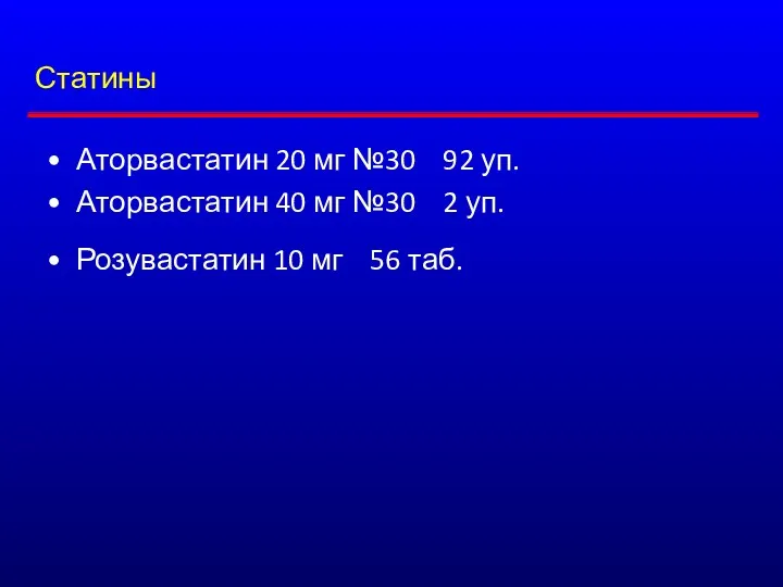 Статины Аторвастатин 20 мг №30 92 уп. Аторвастатин 40 мг