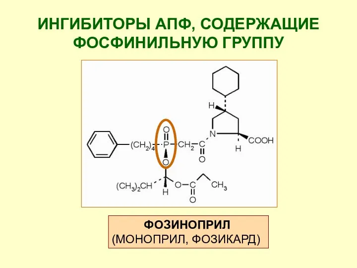 ИНГИБИТОРЫ АПФ, СОДЕРЖАЩИЕ ФОСФИНИЛЬНУЮ ГРУППУ ФОЗИНОПРИЛ (МОНОПРИЛ, ФОЗИКАРД)