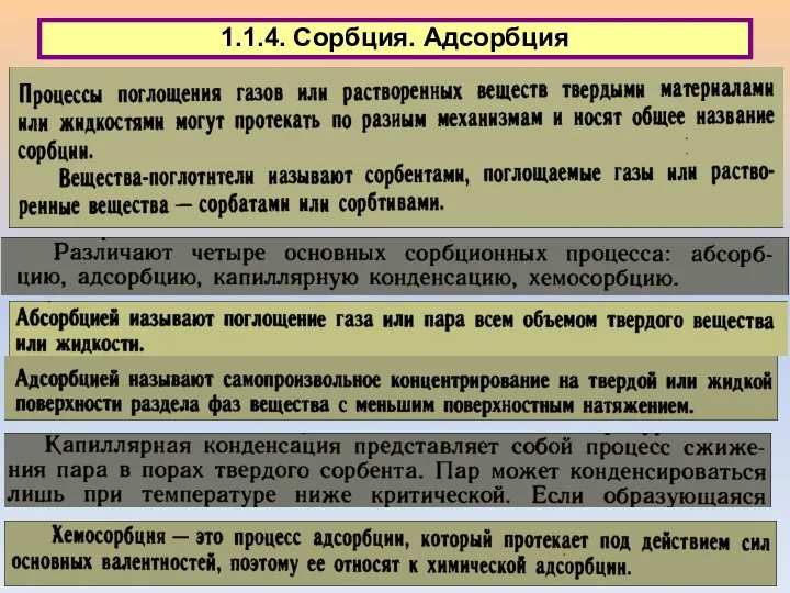 1.1.4. Сорбция. Адсорбция