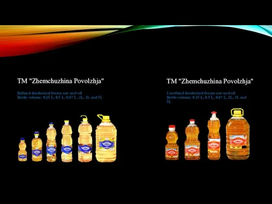 TM "Zhemchuzhina Povolzhja" Refined deodorized frozen out seed oil Bottle volume: 0.25 L,