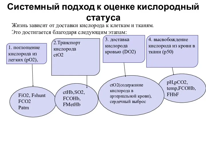 Системный подход к оценке кислородный статуса Жизнь зависит от доставки