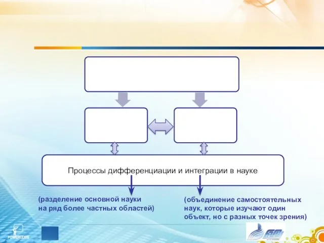 Процессы дифференциации и интеграции в науке (разделение основной науки на