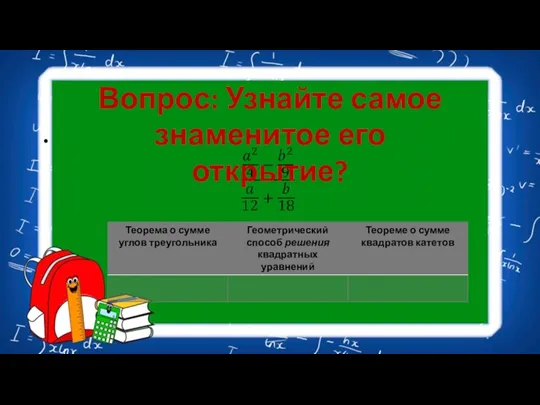 Вопрос: Узнайте самое знаменитое его открытие?