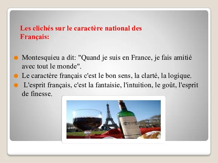 Les clichés sur le caractère national des Français: Montesquieu a