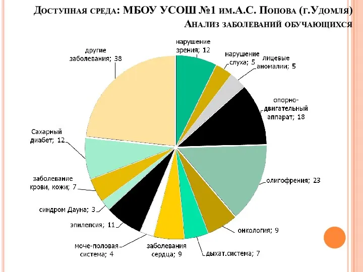 Доступная среда: МБОУ УСОШ №1 им.А.С. Попова (г.Удомля) Анализ заболеваний обучающихся