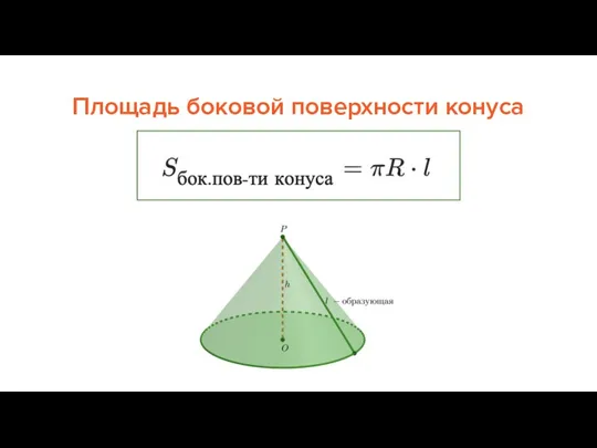 Площадь боковой поверхности конуса