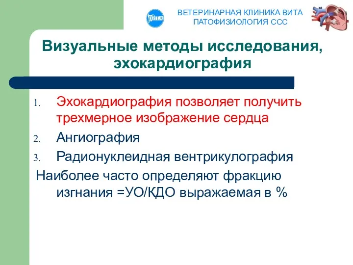 Визуальные методы исследования, эхокардиография Эхокардиография позволяет получить трехмерное изображение сердца