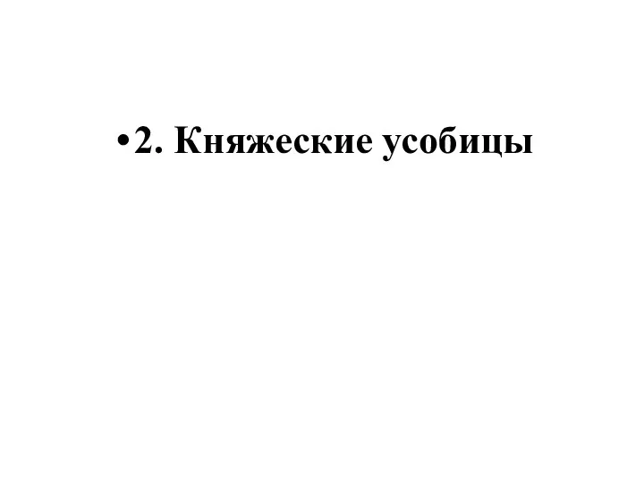 2. Княжеские усобицы