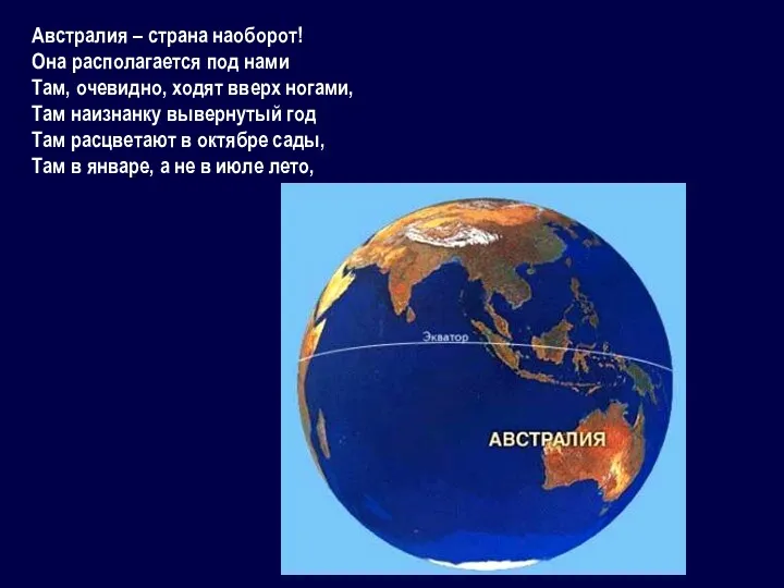 Австралия – страна наоборот! Она располагается под нами Там, очевидно,