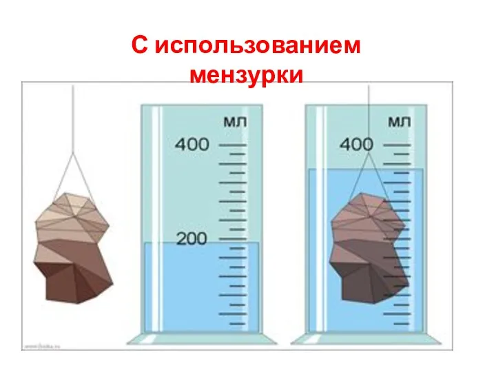 С использованием мензурки