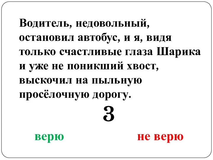 Водитель, недовольный, остановил автобус, и я, видя только счастливые глаза