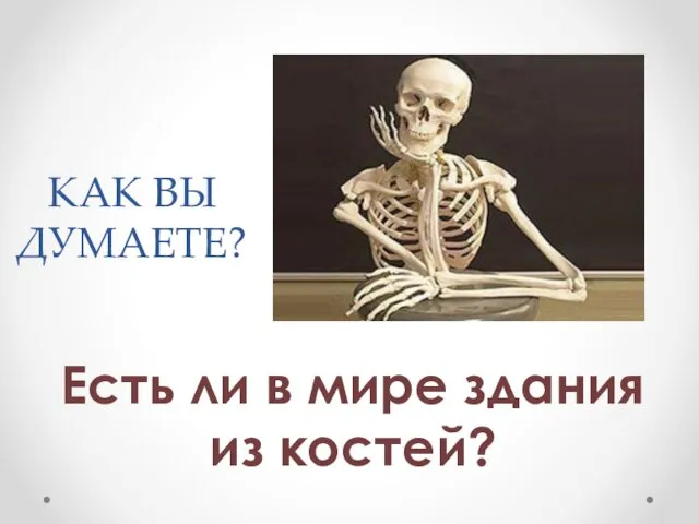 КАК ВЫ ДУМАЕТЕ? Есть ли в мире здания из костей?