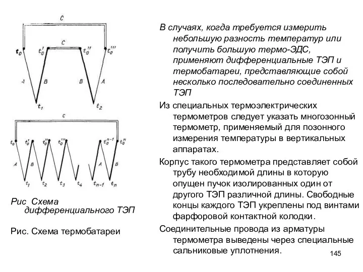 Рис Схема дифференциального ТЭП Рис. Схема термобатареи В случаях, когда