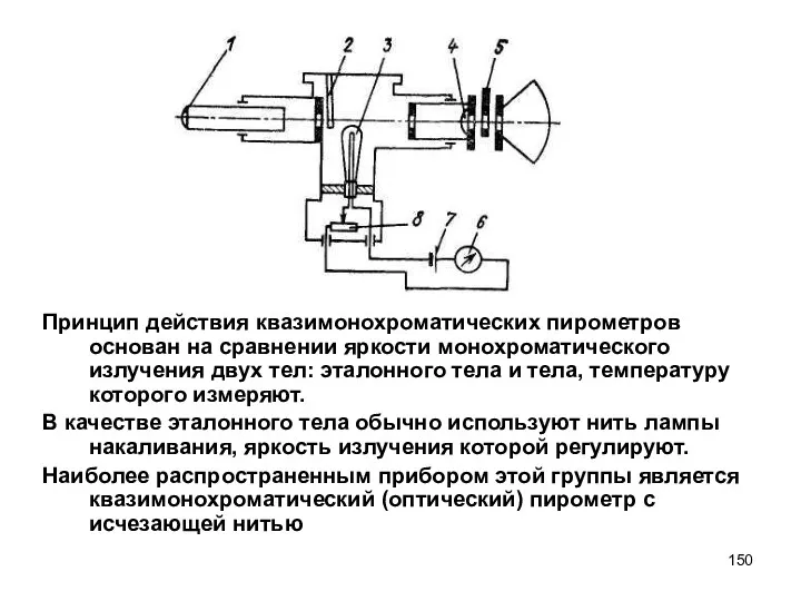 Принцип действия квазимонохроматических пирометров основан на сравнении яркости монохроматического излучения