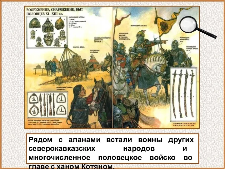 Рядом с аланами встали воины других северокавказских народов и многочисленное