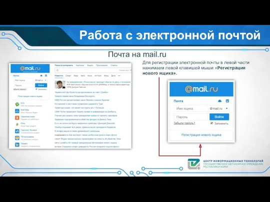 Работа с электронной почтой Почта на mail.ru Для регистрации электронной