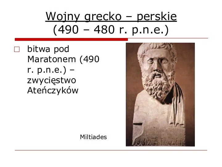 Wojny grecko – perskie (490 – 480 r. p.n.e.) bitwa