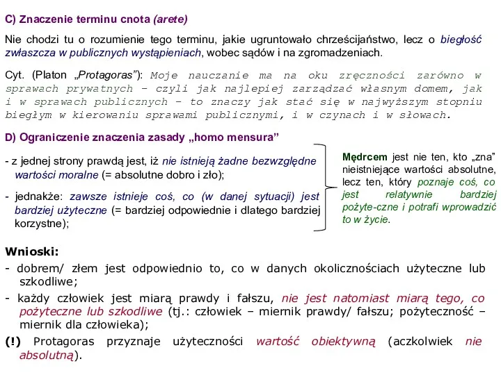 C) Znaczenie terminu cnota (arete) Nie chodzi tu o rozumienie