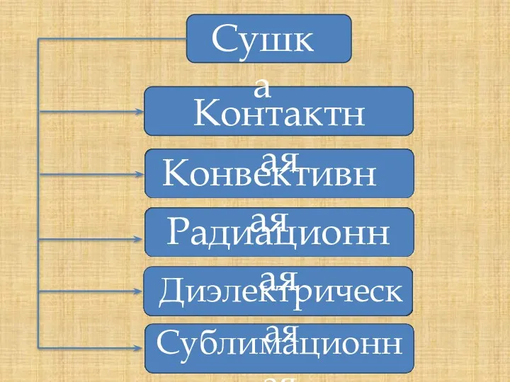 Контактная Сушка Конвективная Радиационная Диэлектрическая Сублимационная