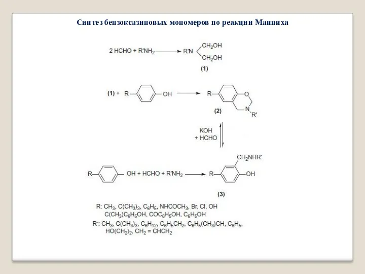 Синтез бензоксазиновых мономеров по реакции Манниха