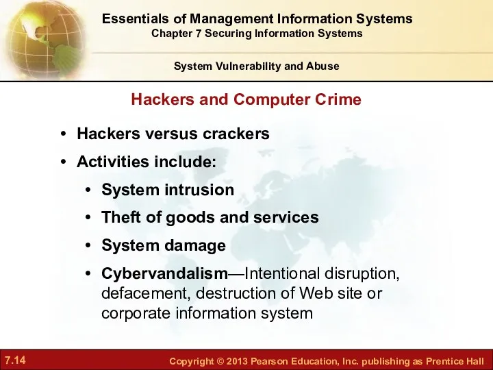 Hackers and Computer Crime System Vulnerability and Abuse Hackers versus