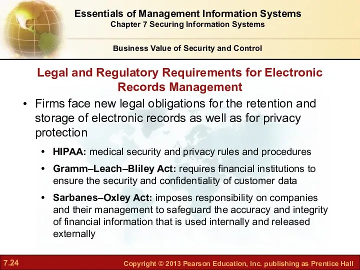 Legal and Regulatory Requirements for Electronic Records Management Business Value
