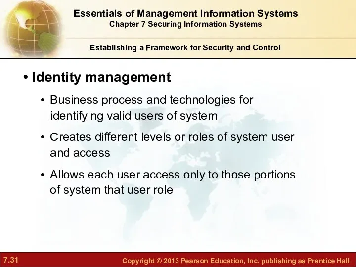 Establishing a Framework for Security and Control Identity management Business