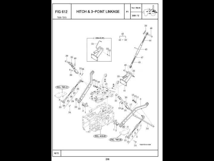 P1 FIG 612 206 HITCH & 3-POINT LINKAGE