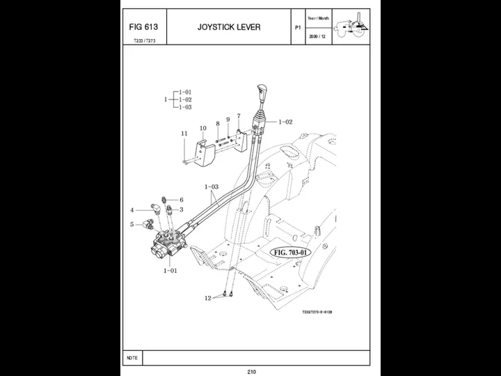 P1 FIG 613 JOYSTICK LEVER 210