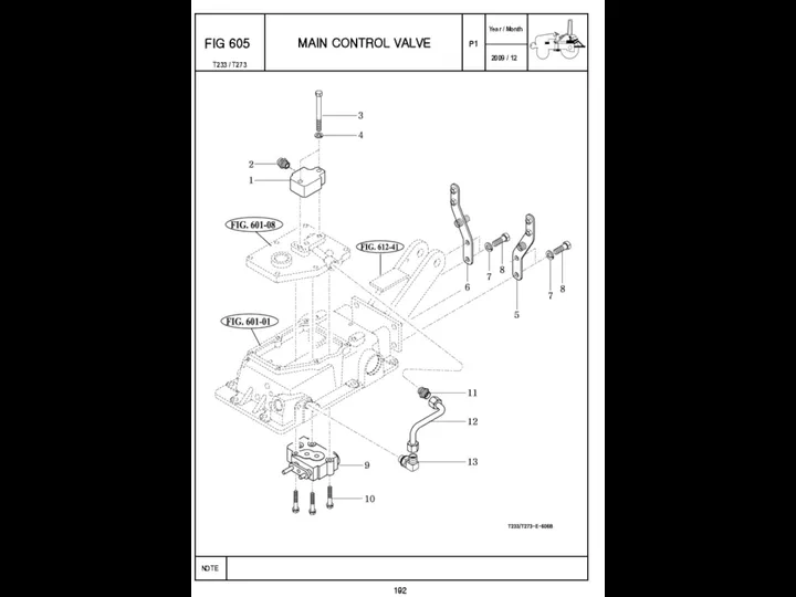 P1 FIG 605 MAIN CONTROL VALVE 192