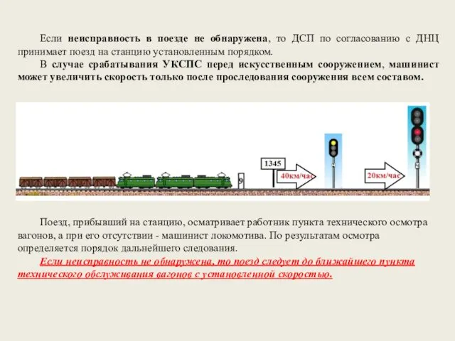 Если неисправность в поезде не обнаружена, то ДСП по согласованию