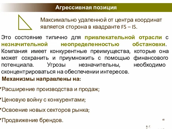 Механизмы направлены на: Расширение производства и продаж; Ценовую войну с