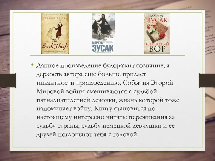 Данное произведение будоражит сознание, а дерзость автора еще больше придает