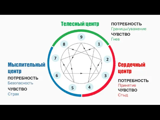 Телесный центр Сердечный центр Мыслительный центр ПОТРЕБНОСТЬ Принятие ЧУВСТВО Стыд