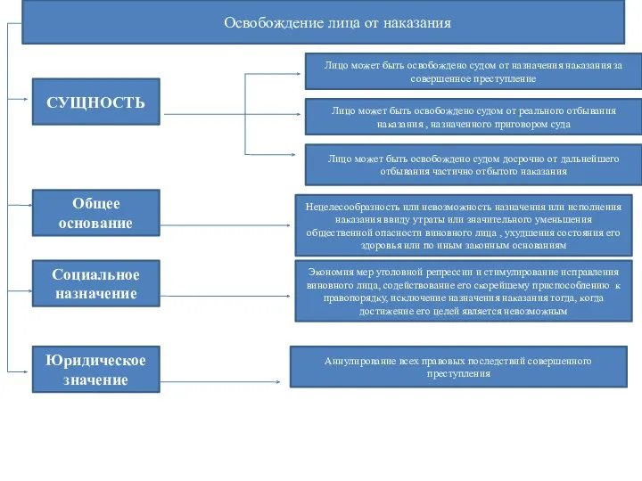 Освобождение лица от наказания Лицо может быть освобождено судом от