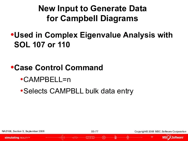 New Input to Generate Data for Campbell Diagrams Used in