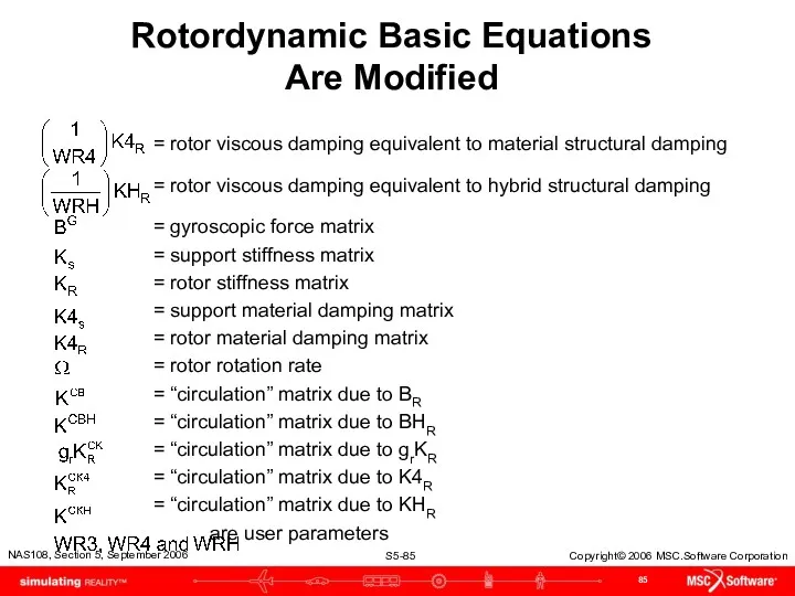 Rotordynamic Basic Equations Are Modified = rotor viscous damping equivalent