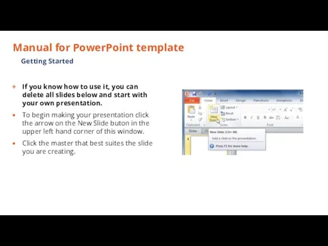 Manual for PowerPoint template If you know how to use