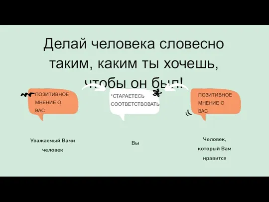 Делай человека словесно таким, каким ты хочешь, чтобы он был!