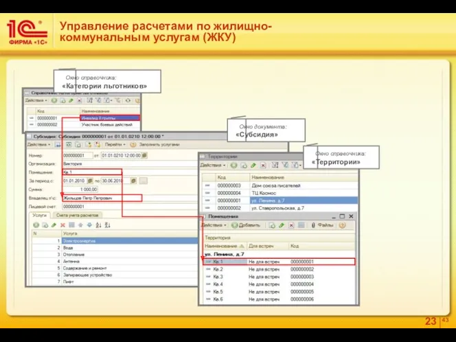 Управление расчетами по жилищно- коммунальным услугам (ЖКУ) Окно справочника: «Категории