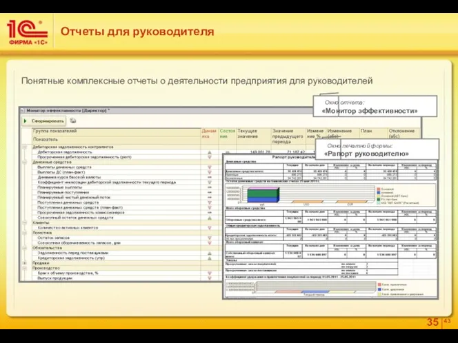 Отчеты для руководителя Понятные комплексные отчеты о деятельности предприятия для