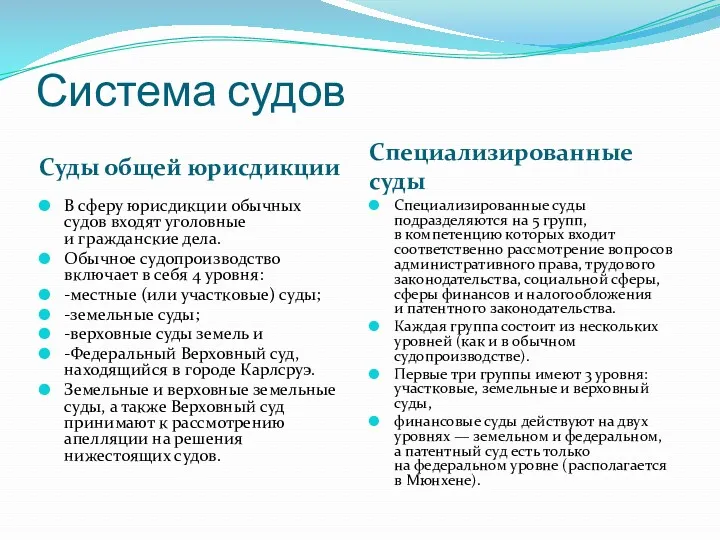 Система судов Суды общей юрисдикции Специализированные суды В сферу юрисдикции