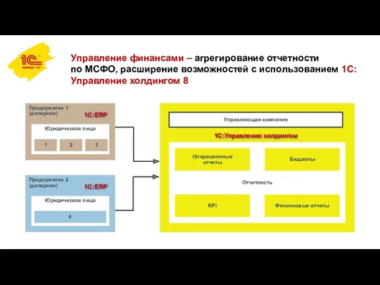 Управление финансами – агрегирование отчетности по МСФО, расширение возможностей с использованием 1С:Управление холдингом 8