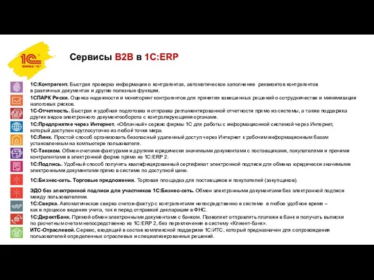 Сервисы B2B в 1С:ERP 1С:Контрагент. Быстрая проверка информации о контрагентах,